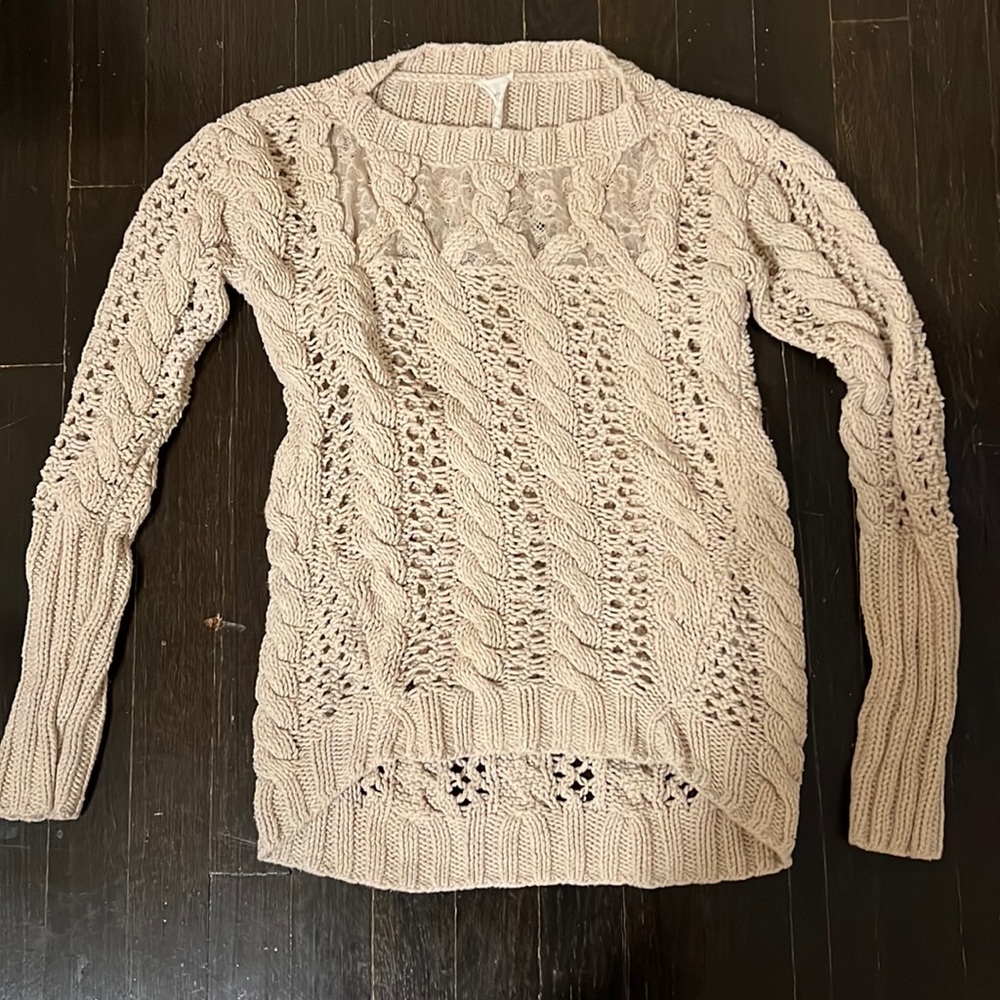 Cozy Anthropologie Sweater with lace